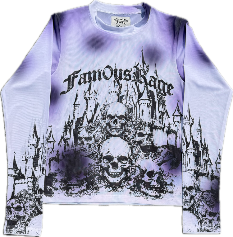 “Skull Castle” Long Sleeve Mesh Top